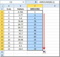 MROUND funkcija „Excel 2010“