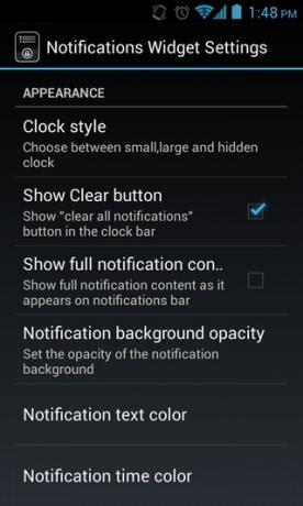 Értesítések Widget Android-Settings2