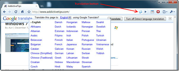 Pasek tłumaczeń Google