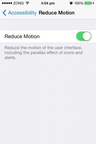 Smanjite Motion iOS 7