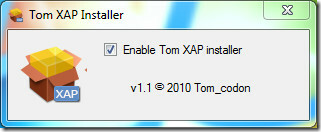 تمكين Tom XAP Installer