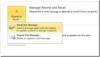 Outlook 2010: Återkalla ett skickat e-postmeddelande