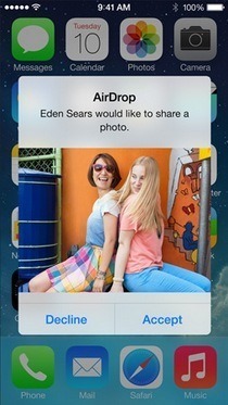 AirDrop iOS Pieņemt