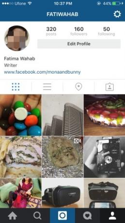 Instagram-профиль вкладки