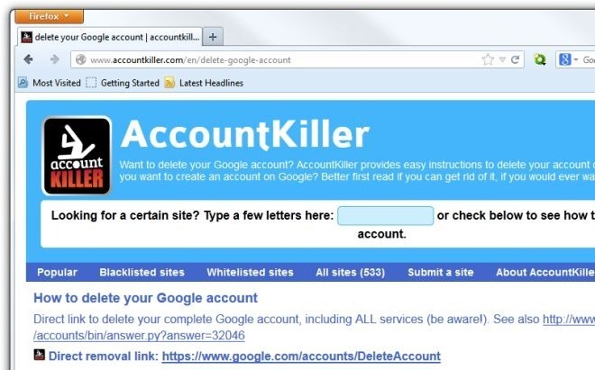 AccountKiller Удалить аккаунт