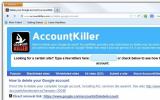 AccountKiller lo ayuda a eliminar fácilmente cuentas en servicios web