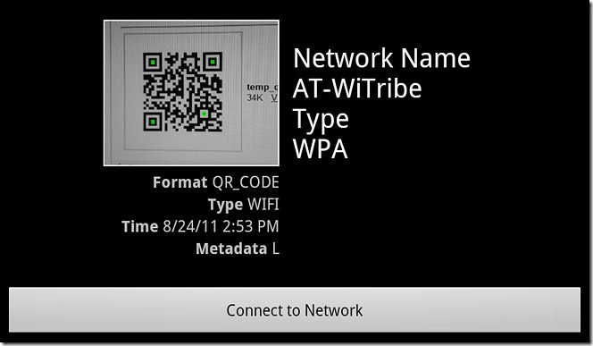 Skanning-QR-Code-Med-Barcode-skanner att gå med-WiFi-nätverk