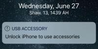 Kā izslēgt USB aksesuāru atbloķēšanu iOS 12