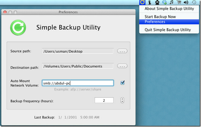 utilitário de backup simples