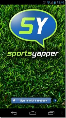 Přihlášení do SportsYapper-Android