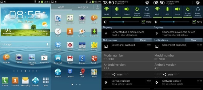 Android 4.1.1 Jelly Bean per Samsung Galaxy S III