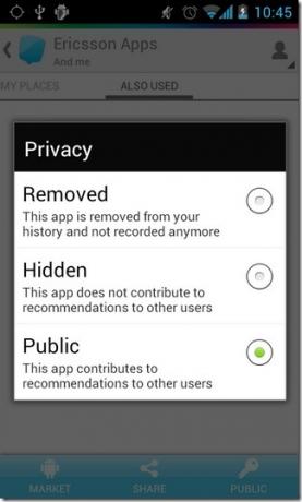 Ericssonin Apps-Android-Privacy-Settngs