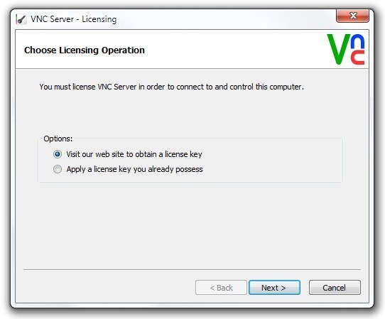 VNC сървър - лицензиране