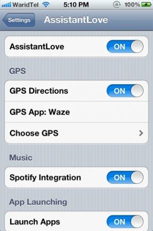 AssistantLove-Spotify - & - GPS App-integracija