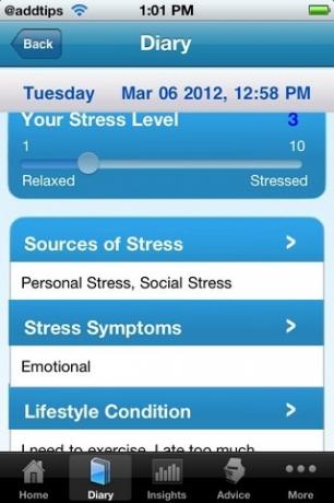 Deník sledování stresu