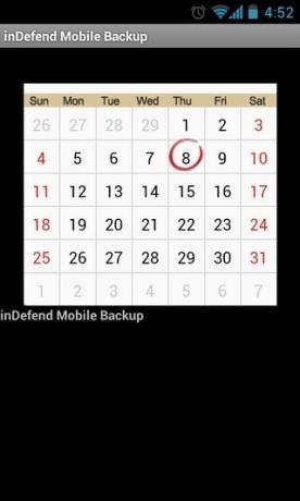 inDefend-Mobile-Backup-Android Calendar