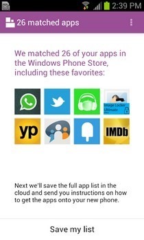 Mudar para aplicativos Android do Windows Phone