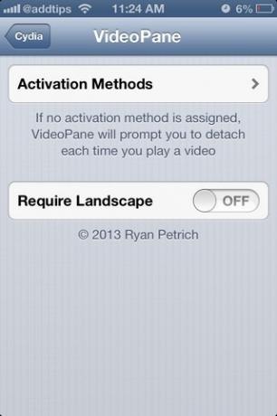 Impostazioni VideoPane per iOS