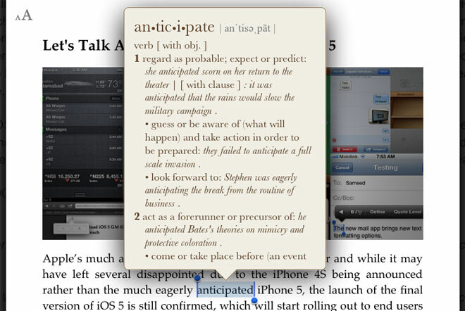 iPad-iOS-5-Wbudowany słownik
