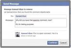 Szybko wyślij komuś wiadomość na Facebooku po usunięciu komentarza