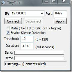 captura de pantalla principal de tinytalk