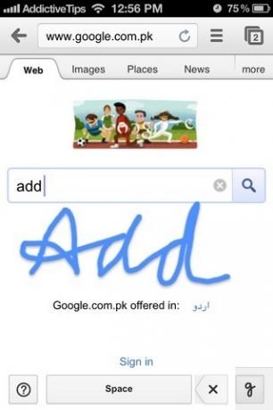 الكتابة اليدوية على Google