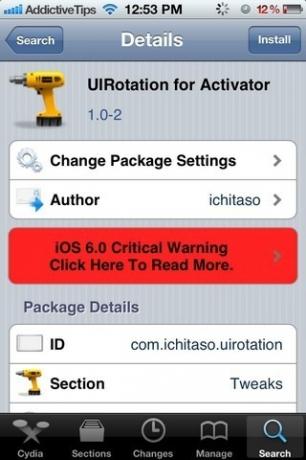 UIRotation for Activator Cydia