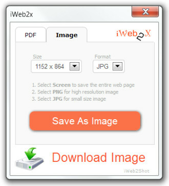 iWeb2x salva come immagini