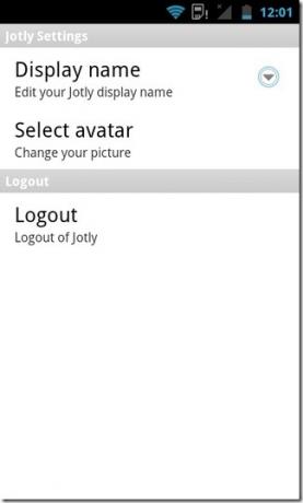 Jotly-Android-innstillinger