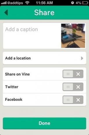 Vine iOS Share Off