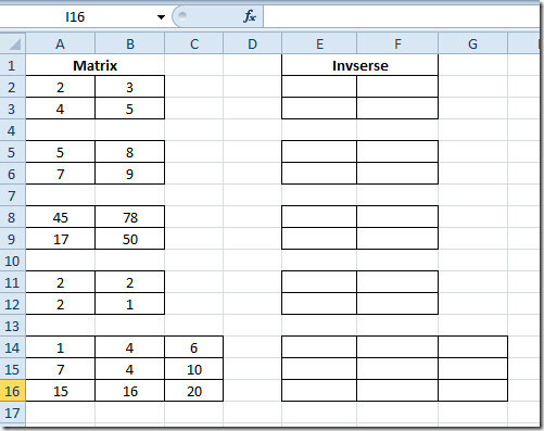 tabulas matrica