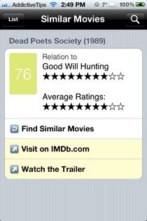 أفلام مشابهة اقتراح iOS