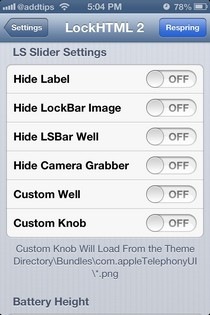 Dispositivo di scorrimento LockHTML2 per iOS