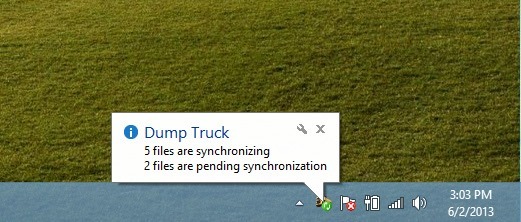 Dump Truck_Sync Benachrichtigung