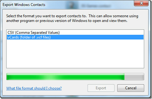 Eksporter Windows-kontakter