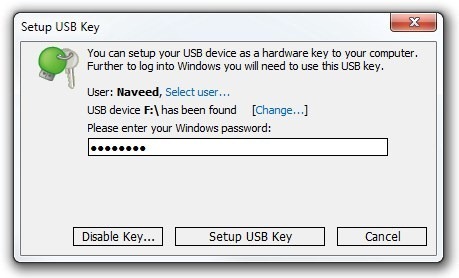 Rohos Logon Key_Setup USB ključ