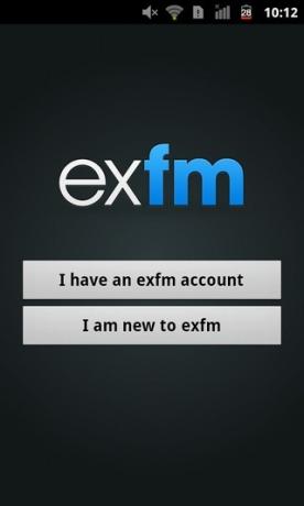 01-Exfm-Android sisäänkirjautuminen