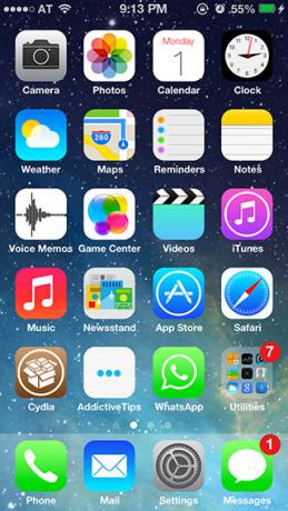 iOS-7-SpringBoard ، و- Dock-and-icons-theme