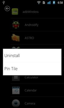 WP7 Launcher Android Pin Tile