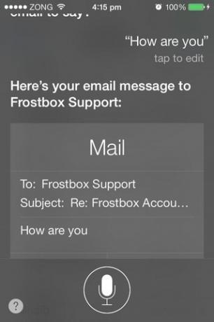 Siri iOS 7 odgovor putem pošte