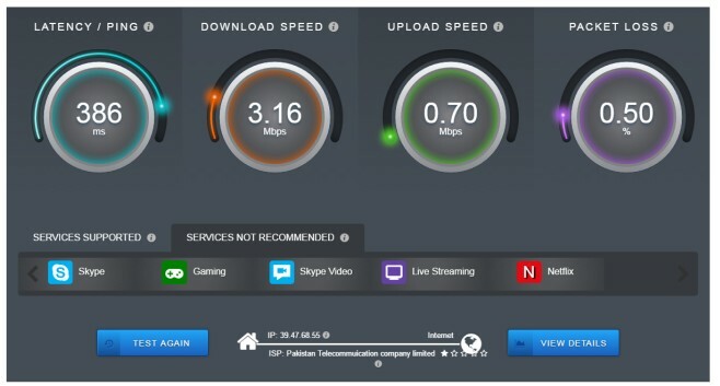 Test rychlosti internetu