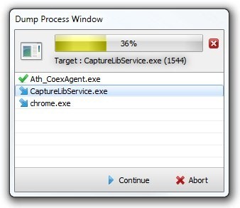 Dump Process Window