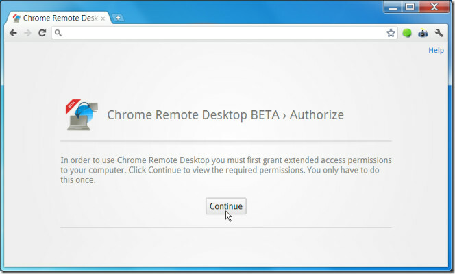 Chrome Remote Desktop BETA-tilladelser