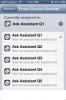 Gebruik gebaren om Siri vooraf gedefinieerde vragen te stellen met Ask Assistant