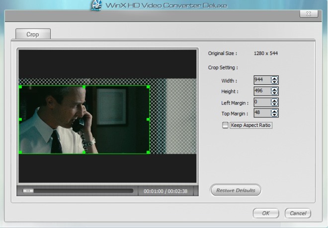 WinX HD Video Converter_Crop