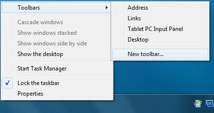 Bara de activități Windows 7