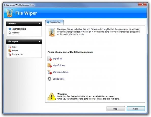 Ashampoo WinOptimizer Free Wiper File